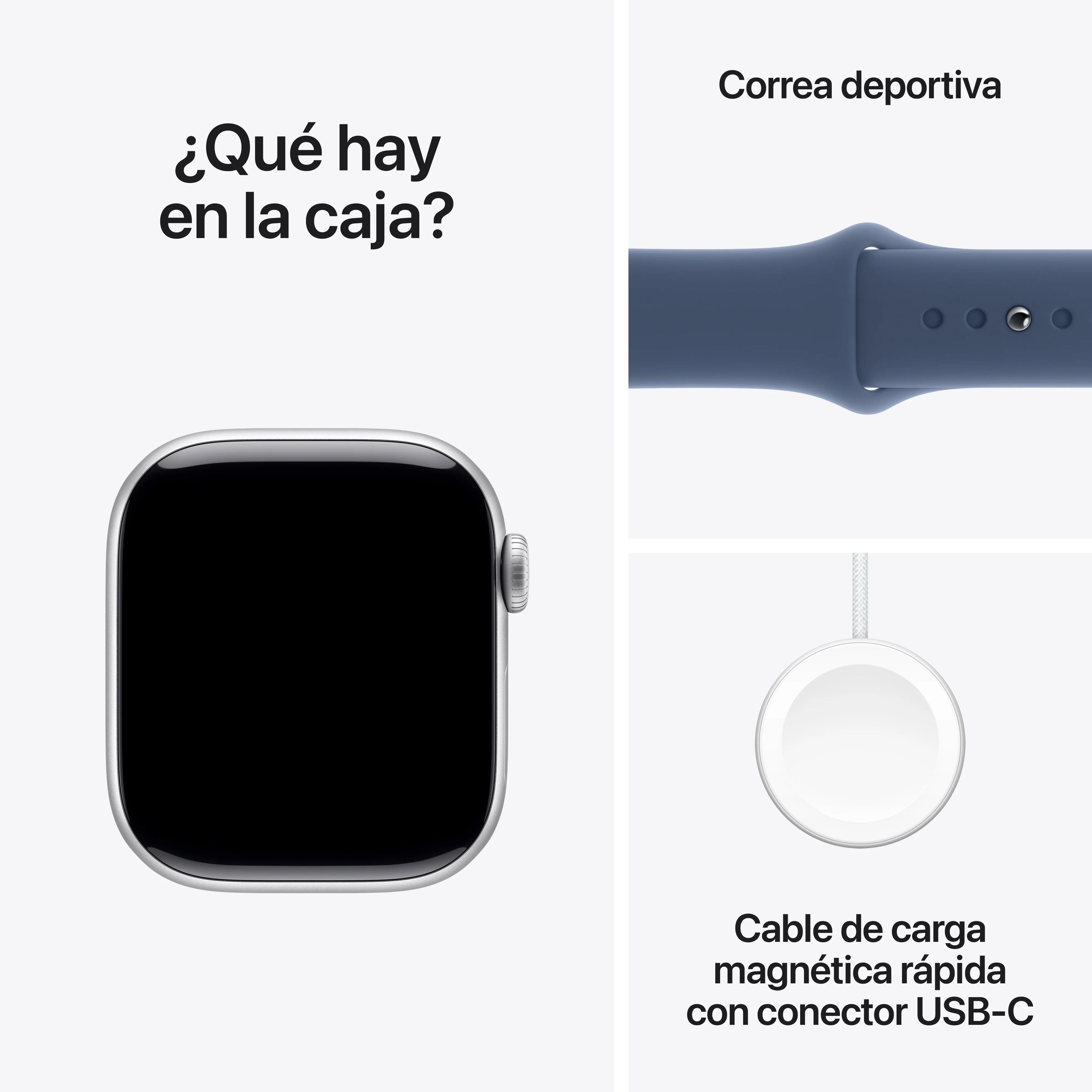 Apple Watch Series 10 GPS • Caja de aluminio color plata de 42 mm • Correa deportiva azul denim - M/L - Image 9