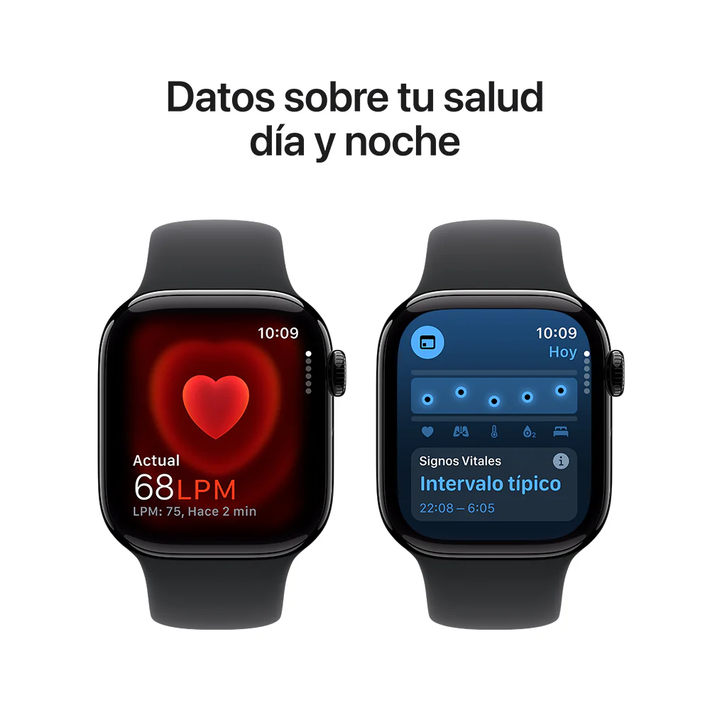Apple Watch Series 10 GPS • Caja de aluminio negro azabache de 42 mm • Correa deportiva negra - S/M - Image 5