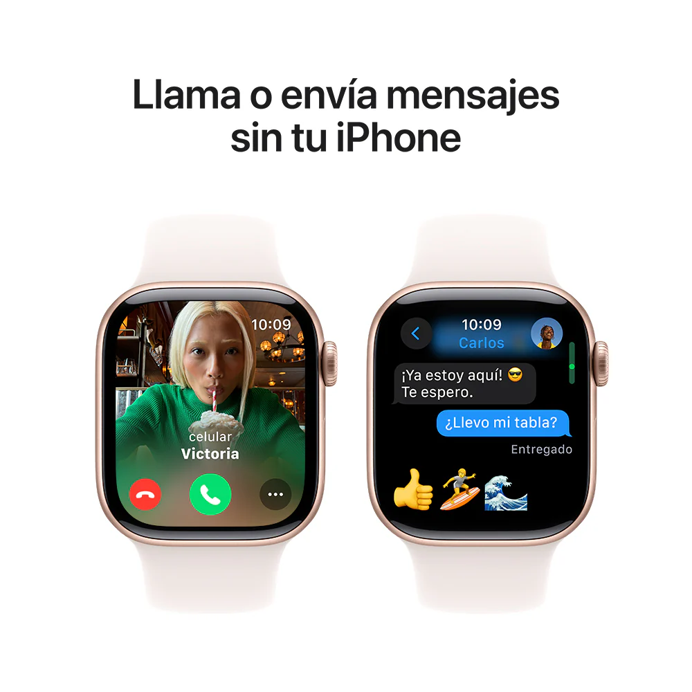 Apple Watch Series 10 GPS • Caja de aluminio color oro rosa de 42 mm • Correa deportiva rosa rubor - S/M - Image 7