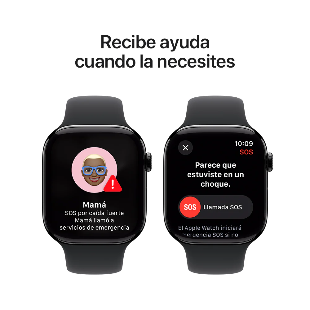 Apple Watch Series 10 GPS • Caja de aluminio negro azabache de 46 mm • Correa deportiva negra - S/M - Image 6