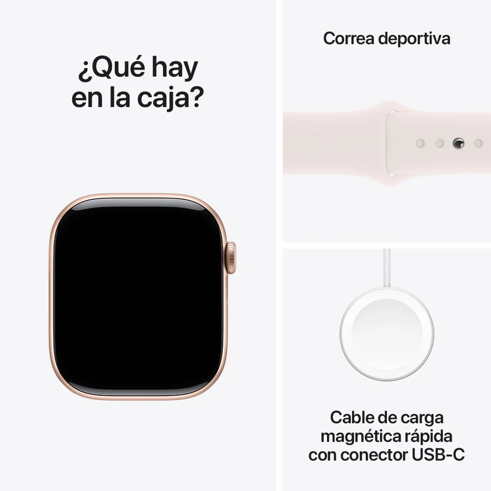 Apple Watch Series 10 GPS • Caja de aluminio color oro rosa de 46 mm • Correa deportiva rosa rubor - M/L - Image 9