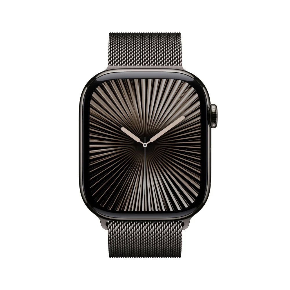 Apple Watch Series 10 GPS + Cellular • Caja de titanio color pizarra de 46 mm • Correa estilo milanés color pizarra - S/M - Image 2