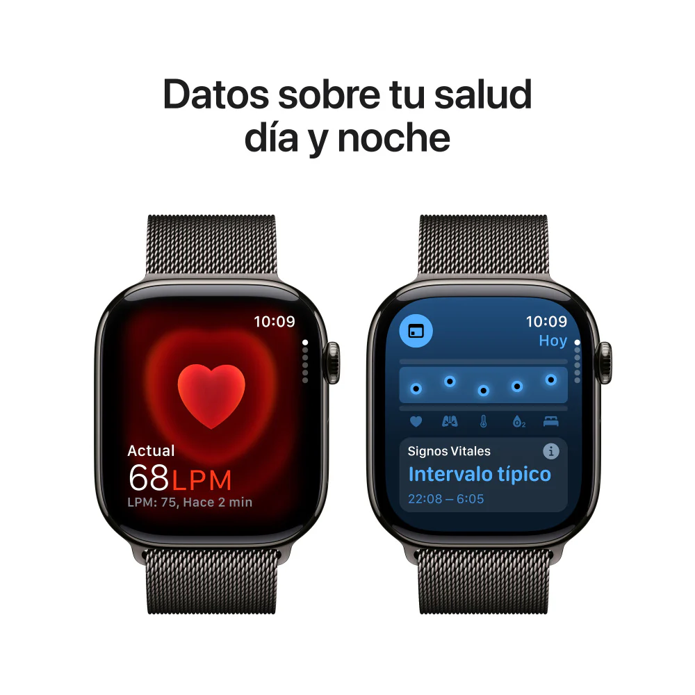 Apple Watch Series 10 GPS + Cellular • Caja de titanio color pizarra de 46 mm • Correa estilo milanés color pizarra - S/M - Image 5