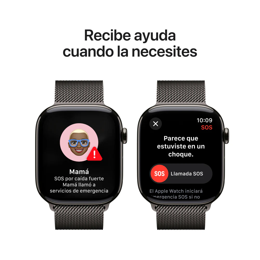 Apple Watch Series 10 GPS + Cellular • Caja de titanio color pizarra de 46 mm • Correa estilo milanés color pizarra - S/M - Image 6