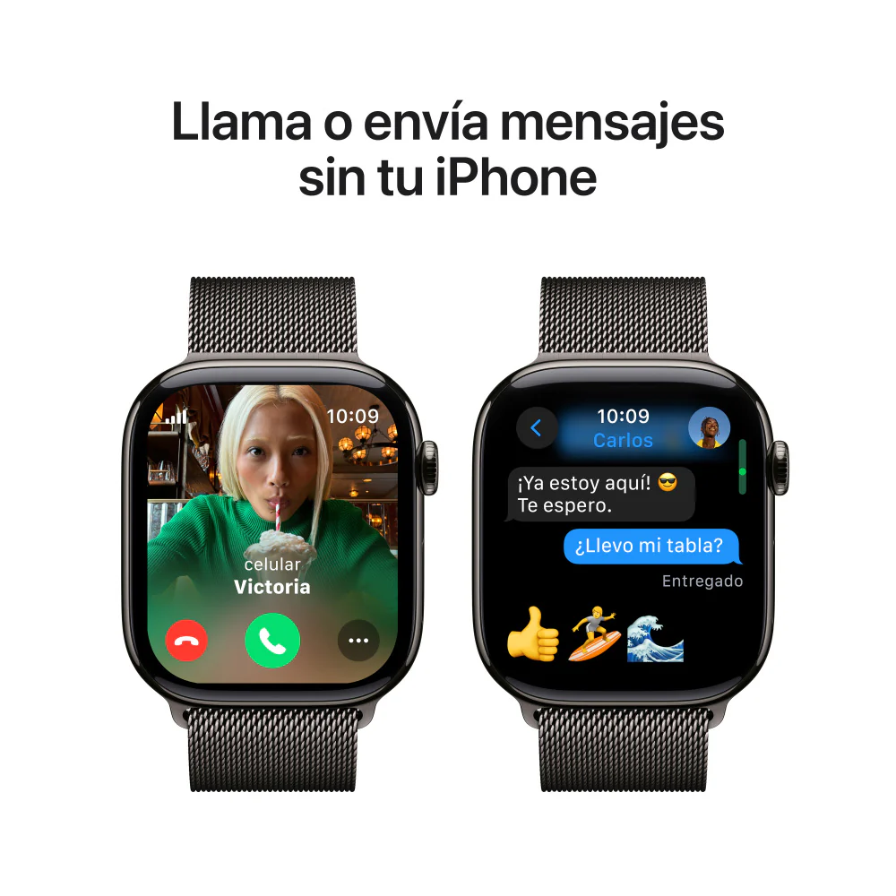 Apple Watch Series 10 GPS + Cellular • Caja de titanio color pizarra de 46 mm • Correa estilo milanés color pizarra - S/M - Image 7