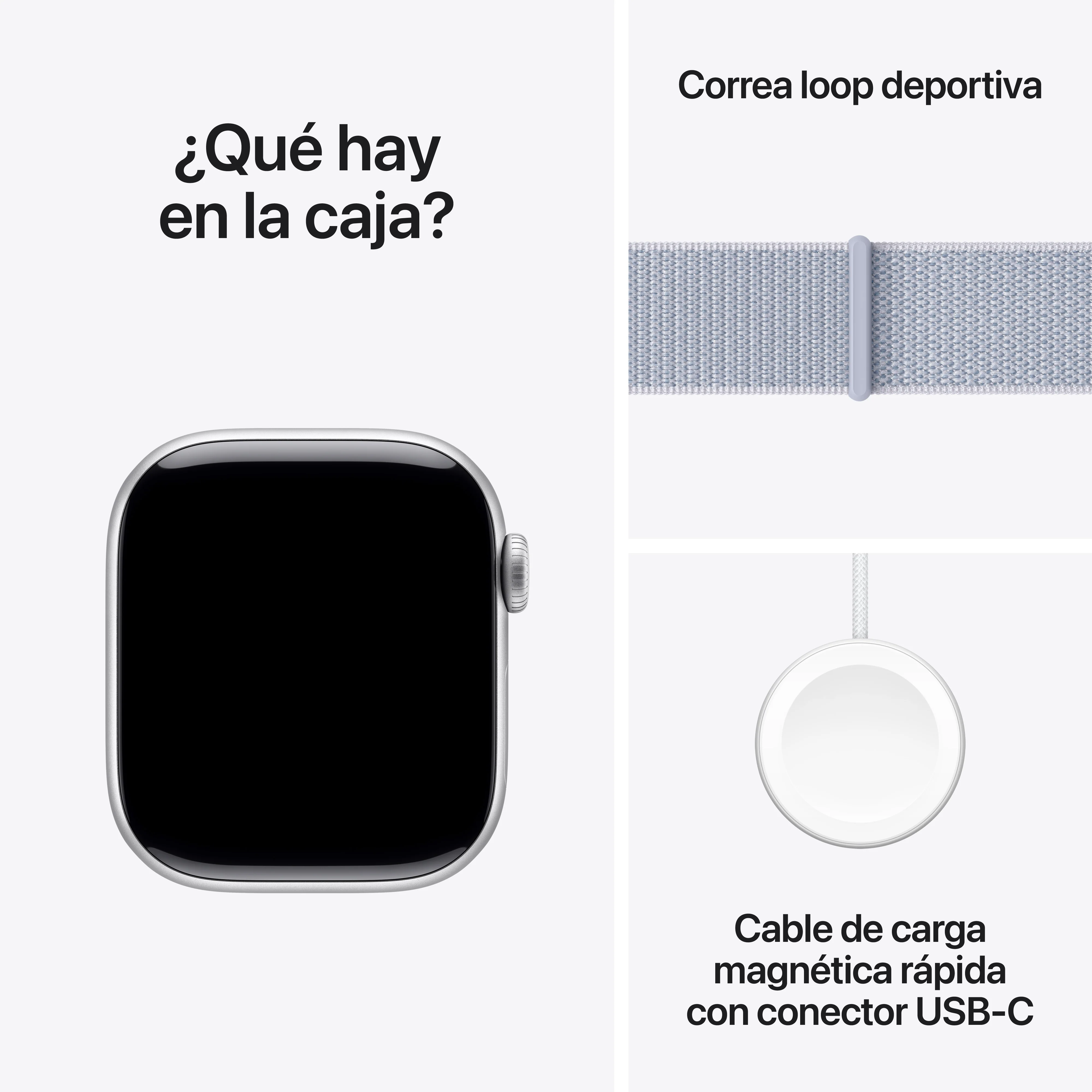 Apple Watch Series 10 GPS • Caja de aluminio color plata de 42 mm • Correa loop deportiva azul nube - Image 9