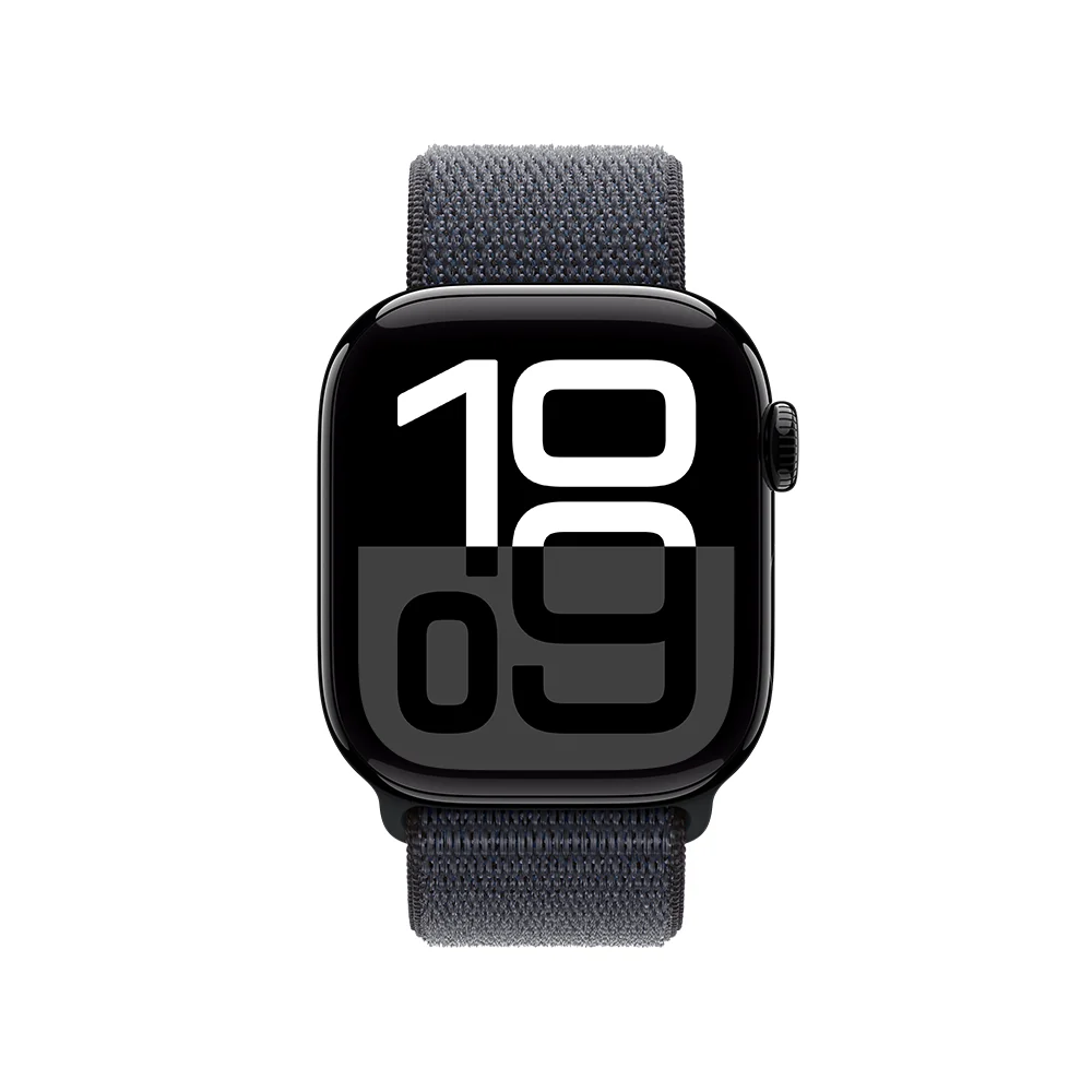Apple Watch Series 10 GPS • Caja de aluminio negro azabache de 42 mm • Correa loop deportiva color tinta - Image 2