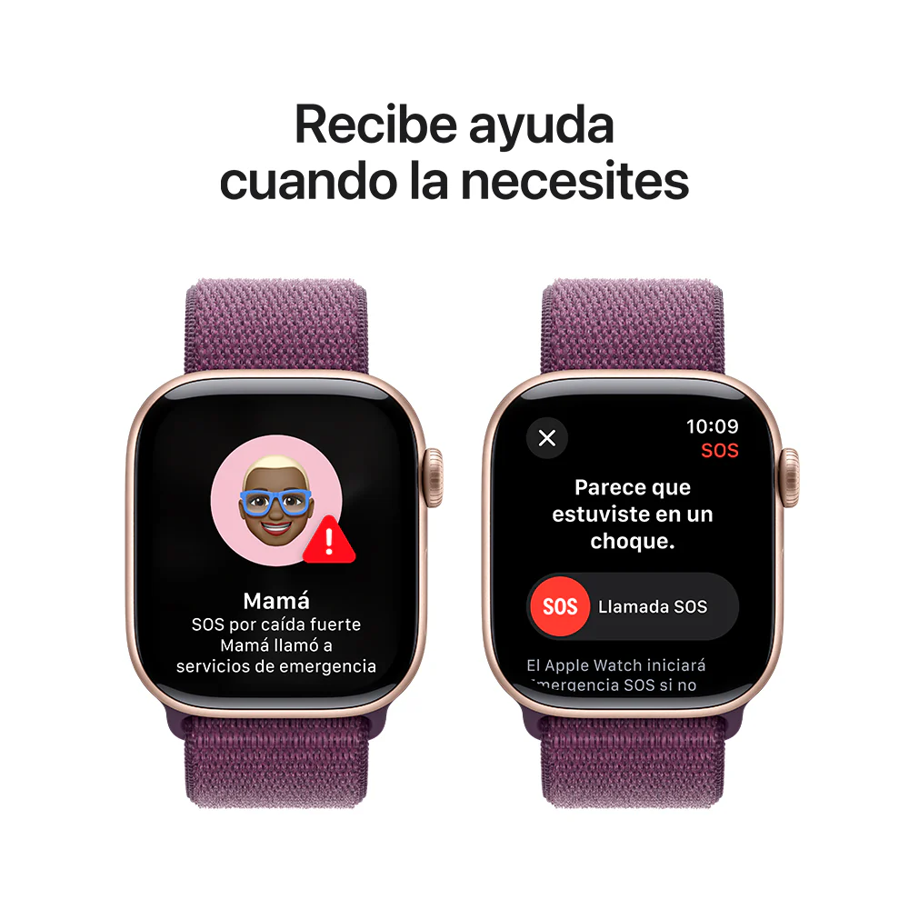 Apple Watch Series 10 GPS • Caja de aluminio color oro rosa de 42 mm • Correa loop deportiva color ciruela - Image 6