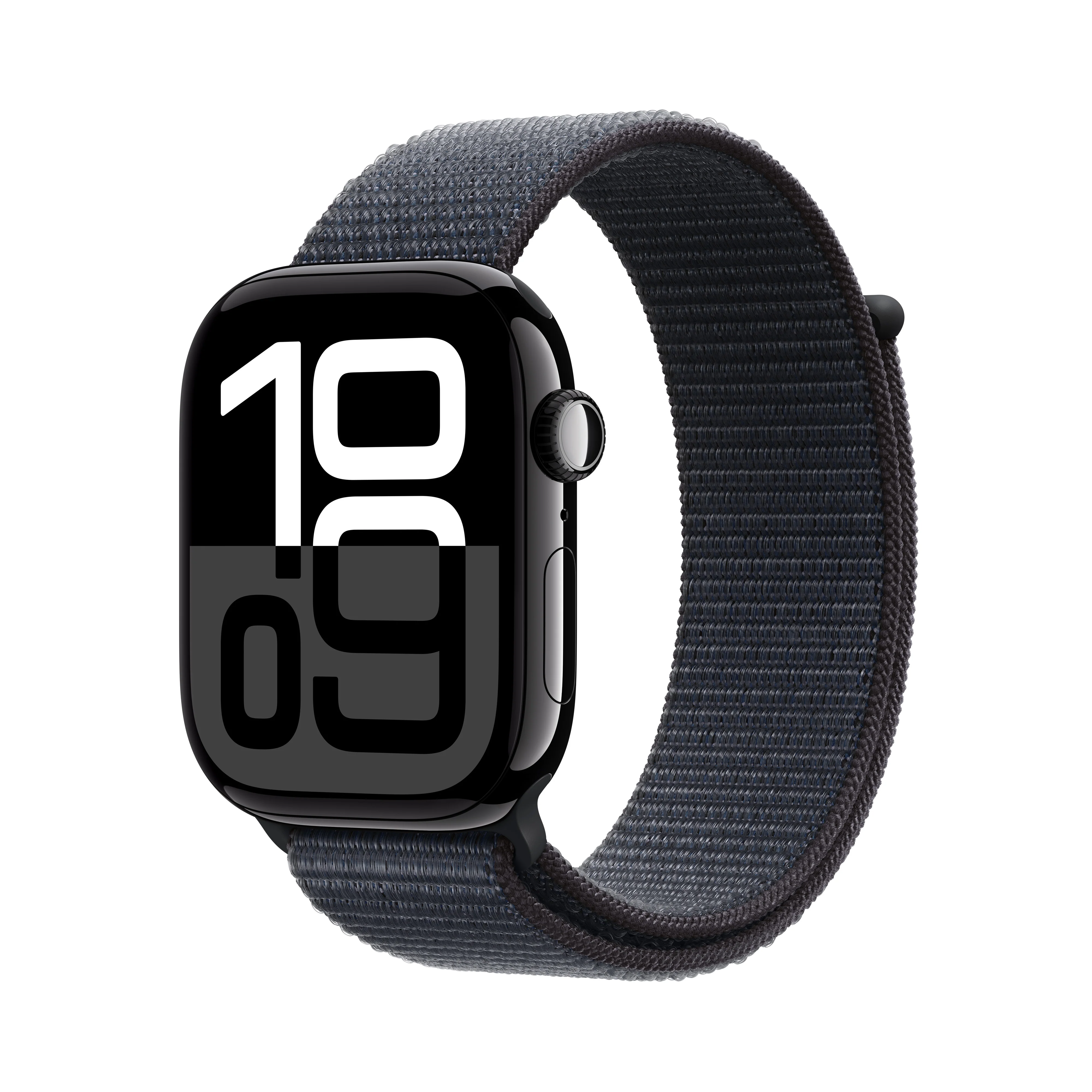 Apple Watch Series 10 GPS • Caja de aluminio negro azabache de 46 mm • Correa loop deportiva color tinta