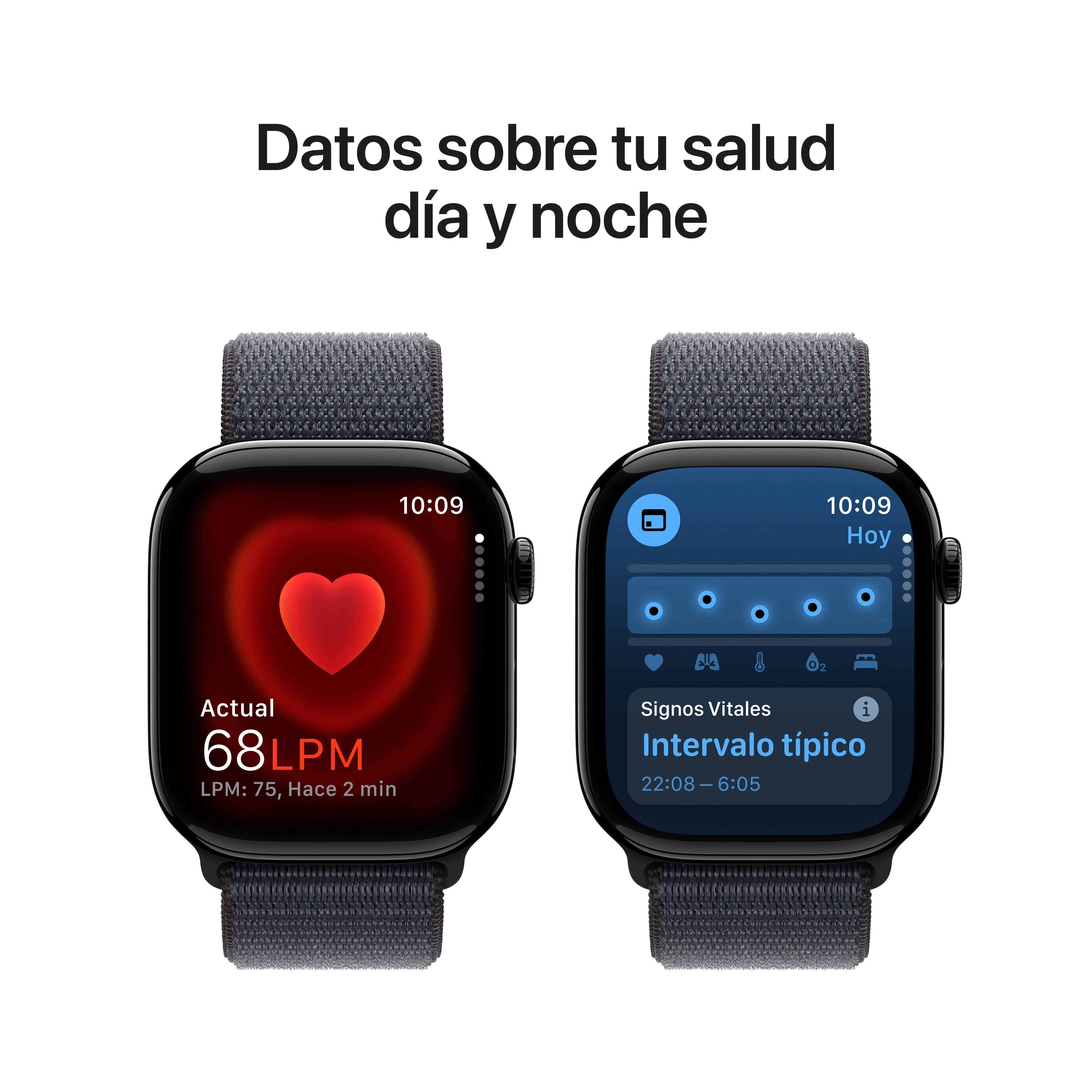 Apple Watch Series 10 GPS • Caja de aluminio negro azabache de 46 mm • Correa loop deportiva color tinta - Image 5