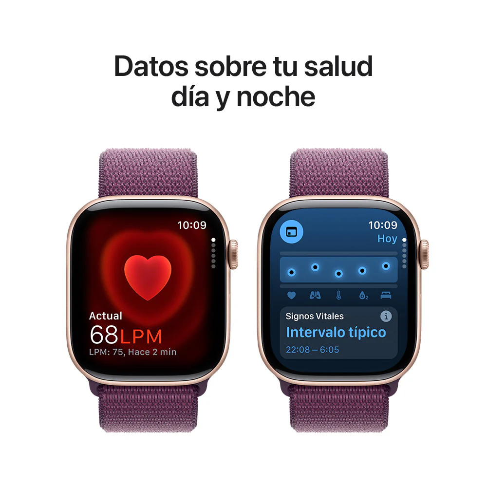 Apple Watch Series 10 GPS • Caja de aluminio color oro rosa de 46 mm • Correa loop deportiva color ciruela - Image 5