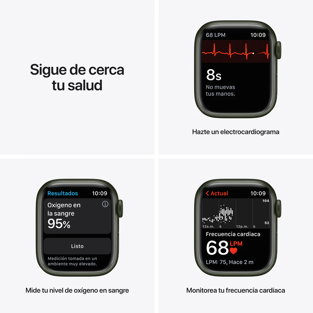 Apple Watch Series 7 (GPS) - Caja de aluminio en verde de 41 mm - Correa deportiva verde trébol - Talla única - Image 5