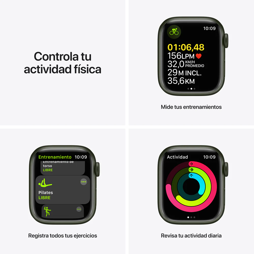 Apple Watch Series 7 (GPS) - Caja de aluminio en verde de 41 mm - Correa deportiva verde trébol - Talla única - Image 6