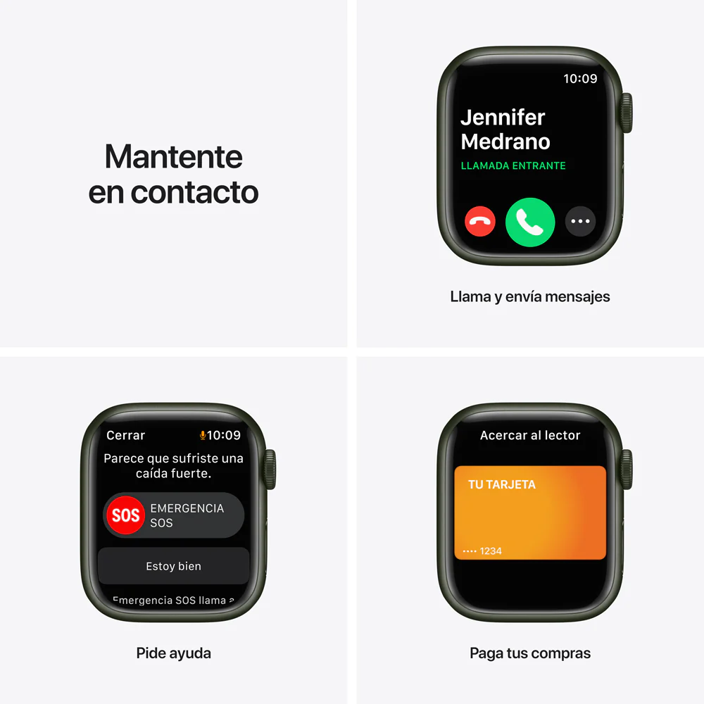 Apple Watch Series 7 (GPS) - Caja de aluminio en verde de 41 mm - Correa deportiva verde trébol - Talla única - Image 7