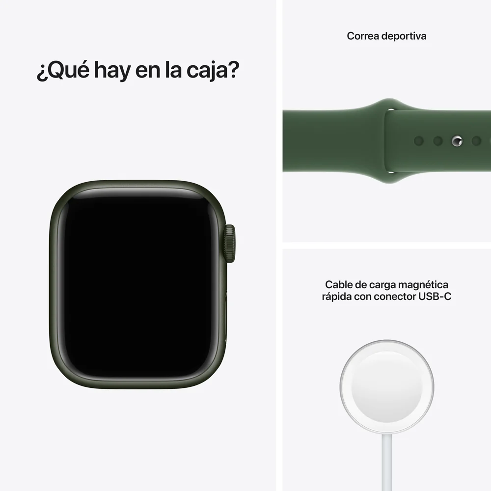 Apple Watch Series 7 (GPS) - Caja de aluminio en verde de 41 mm - Correa deportiva verde trébol - Talla única - Image 9