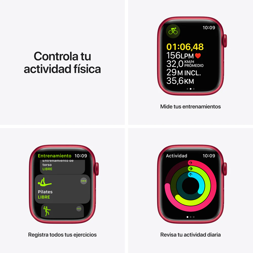 Apple Watch Series 7 (GPS) - Caja de aluminio (PRODUCT)RED de 45 mm - Correa deportiva (PRODUCT)RED - Talla única - Image 6