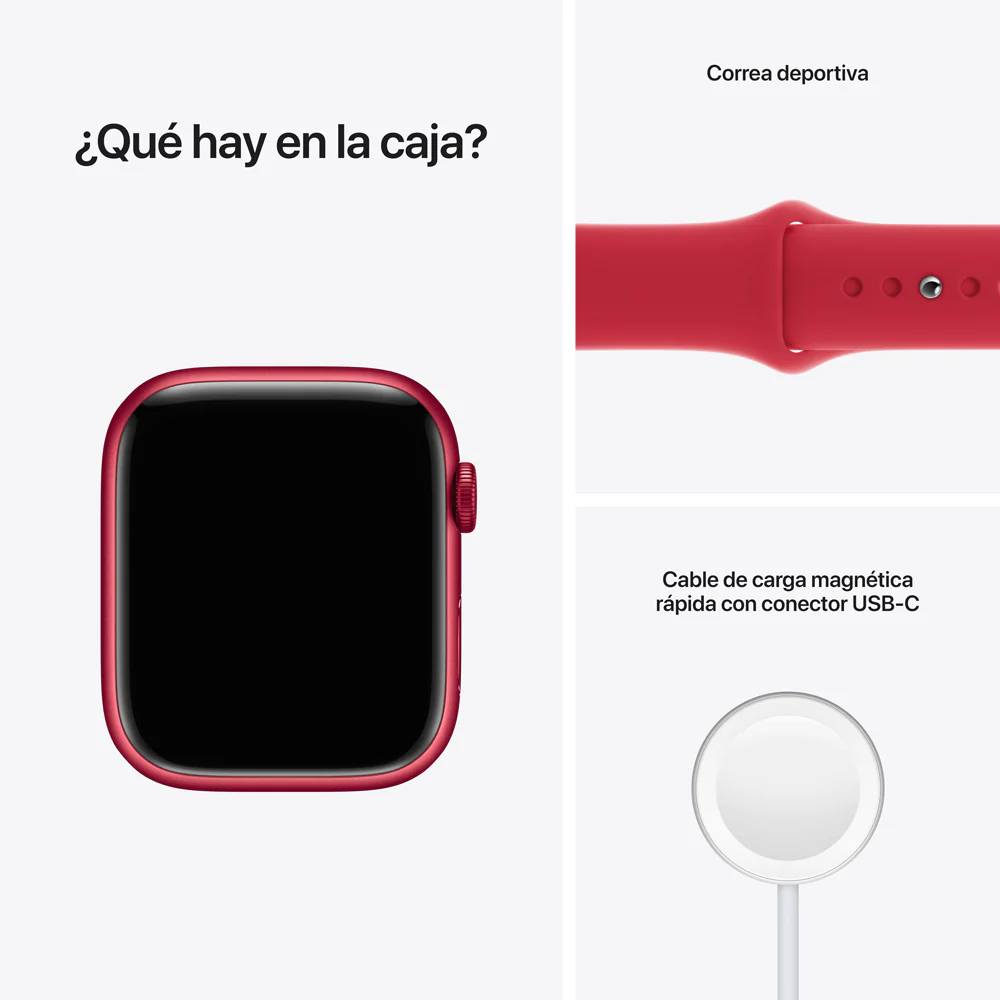 Apple Watch Series 7 (GPS) - Caja de aluminio (PRODUCT)RED de 45 mm - Correa deportiva (PRODUCT)RED - Talla única - Image 9
