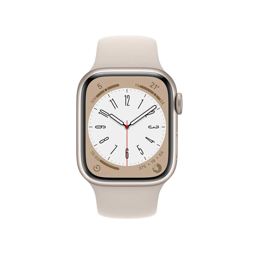 Apple Watch Series 8 (GPS + Cellular) - Caja de aluminio en blanco estrella de 41 mm - Correa deportiva blanco estrella - Talla única - Image 2