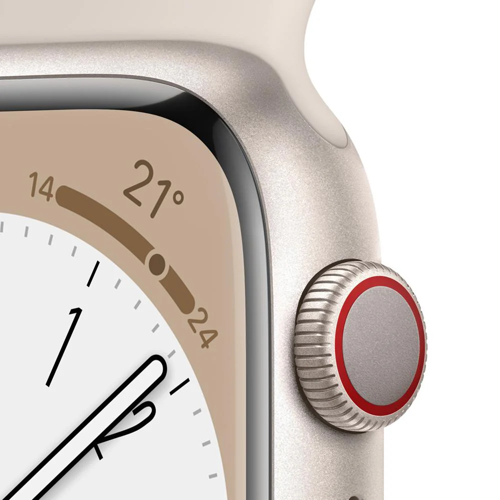 Apple Watch Series 8 (GPS + Cellular) - Caja de aluminio en blanco estrella de 41 mm - Correa deportiva blanco estrella - Talla única - Image 3