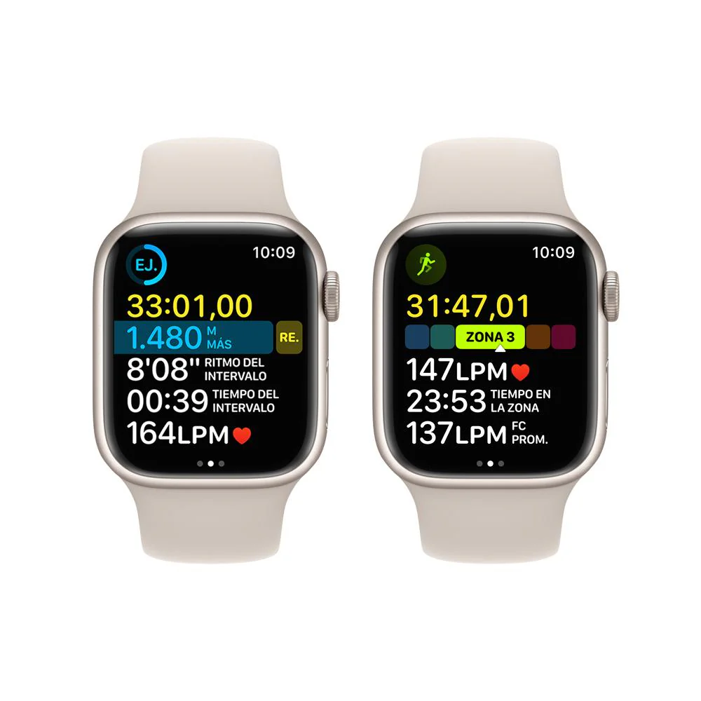 Apple Watch Series 8 (GPS + Cellular) - Caja de aluminio en blanco estrella de 41 mm - Correa deportiva blanco estrella - Talla única - Image 7