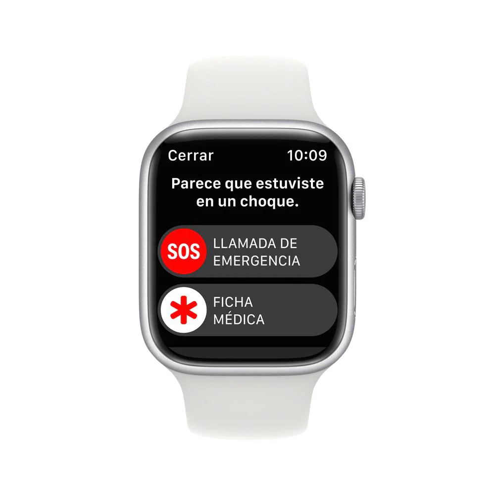Apple Watch Series 8 (GPS + Cellular) - Caja de aluminio en plata de 45 mm - Correa deportiva blanca - Talla única - Image 6