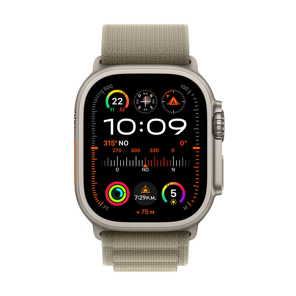 Apple Watch Ultra 2 GPS + Cellular • Caja de titanio de 49 mm • Correa Alpine verde oliva - M - Image 2