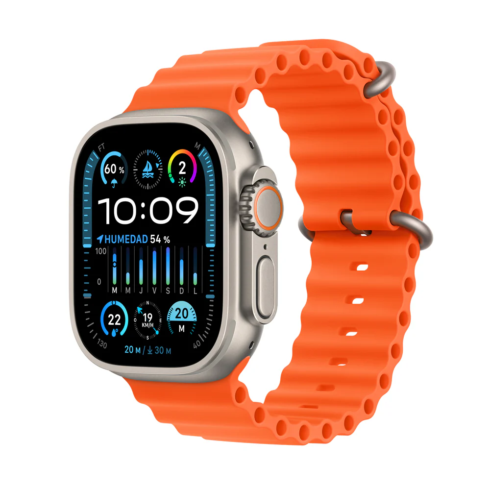 Apple Watch Ultra 2 GPS + Cellular • Caja de titanio de 49 mm • Correa Ocean naranja