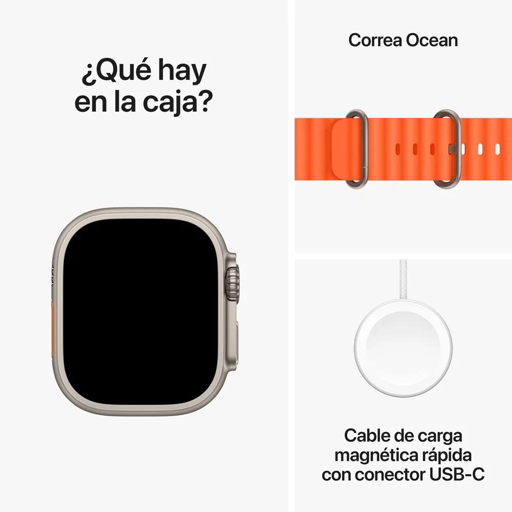 Apple Watch Ultra 2 GPS + Cellular • Caja de titanio de 49 mm • Correa Ocean naranja - Image 9