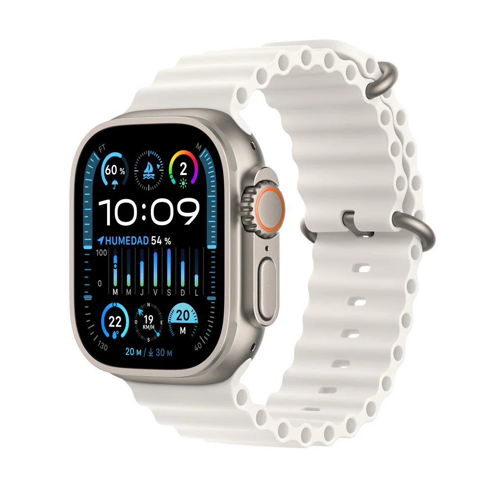 Apple Watch Ultra 2 GPS + Cellular • Caja de titanio de 49 mm • Correa Ocean blanca