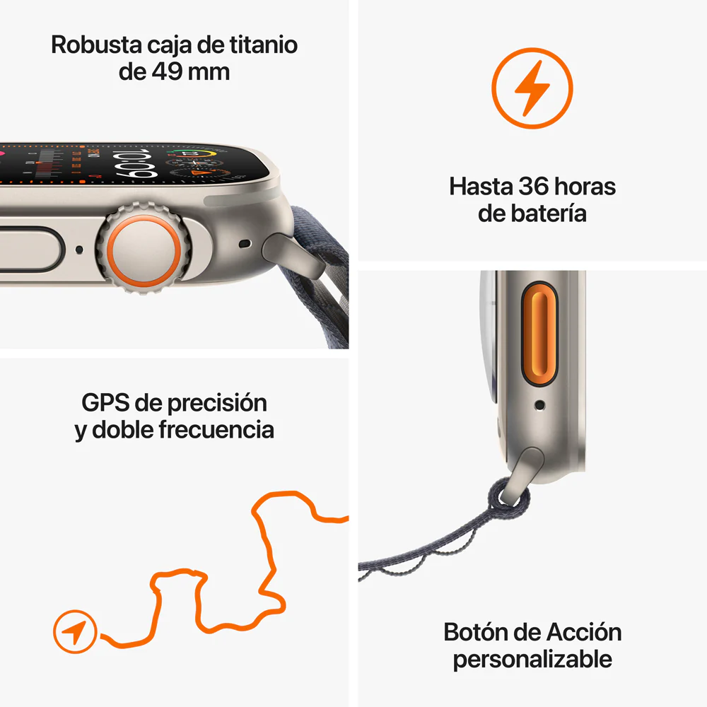 Apple Watch Ultra 2 GPS + Cellular • Caja de titanio de 49 mm • Correa Ocean blanca - Image 8