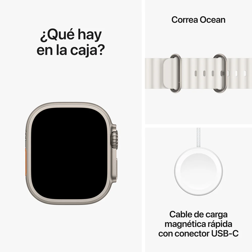 Apple Watch Ultra 2 GPS + Cellular • Caja de titanio de 49 mm • Correa Ocean blanca - Image 9