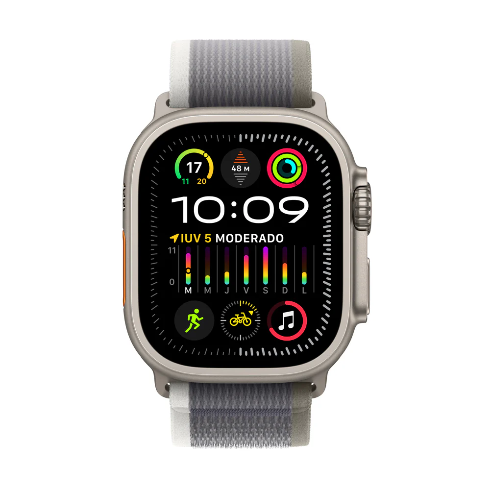 Apple Watch Ultra 2 GPS + Cellular • Caja de titanio de 49 mm • Correa Trail verde/gris - M/L - Image 2