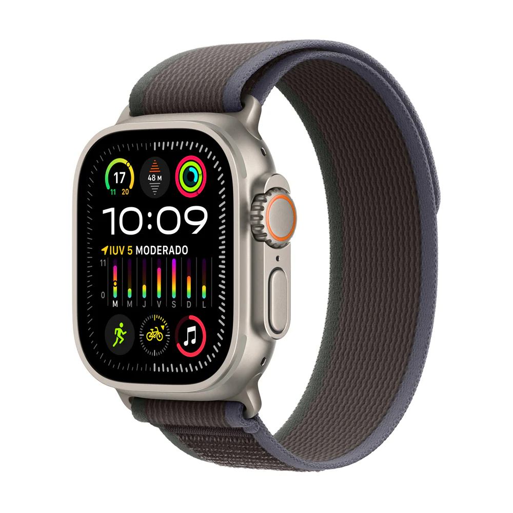 Apple Watch Ultra 2 GPS + Cellular • Caja de titanio de 49 mm • Correa Trail azul/negra - M/L