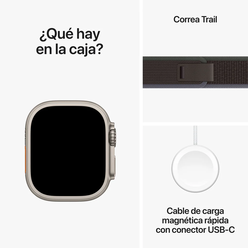 Apple Watch Ultra 2 GPS + Cellular • Caja de titanio de 49 mm • Correa Trail azul/negra - M/L - Image 9