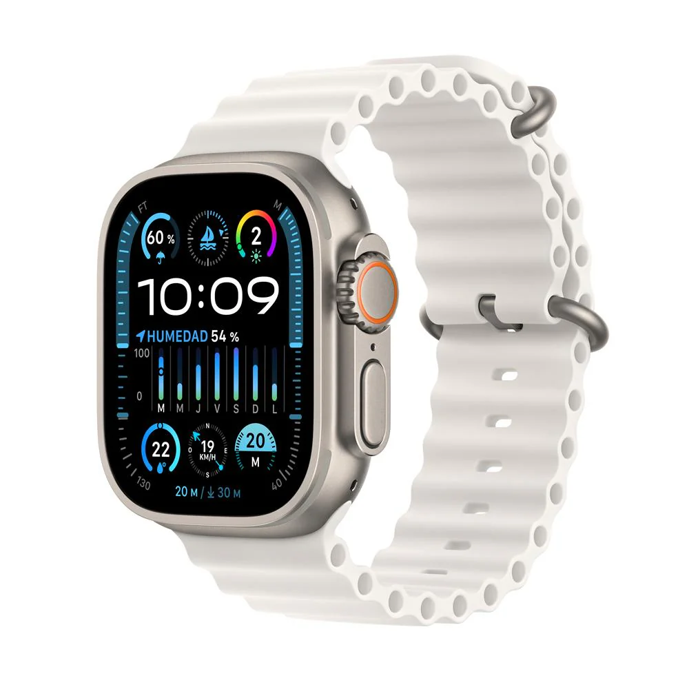 Apple Watch Ultra 2 GPS + Cellular • Caja de titanio de 49 mm • Correa Ocean blanca