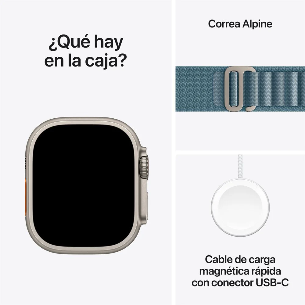 Apple Watch Ultra 3 GPS + Cellular • Caja de titanio natural de 49 mm • Correa Alpine azul claro - L - Image 7