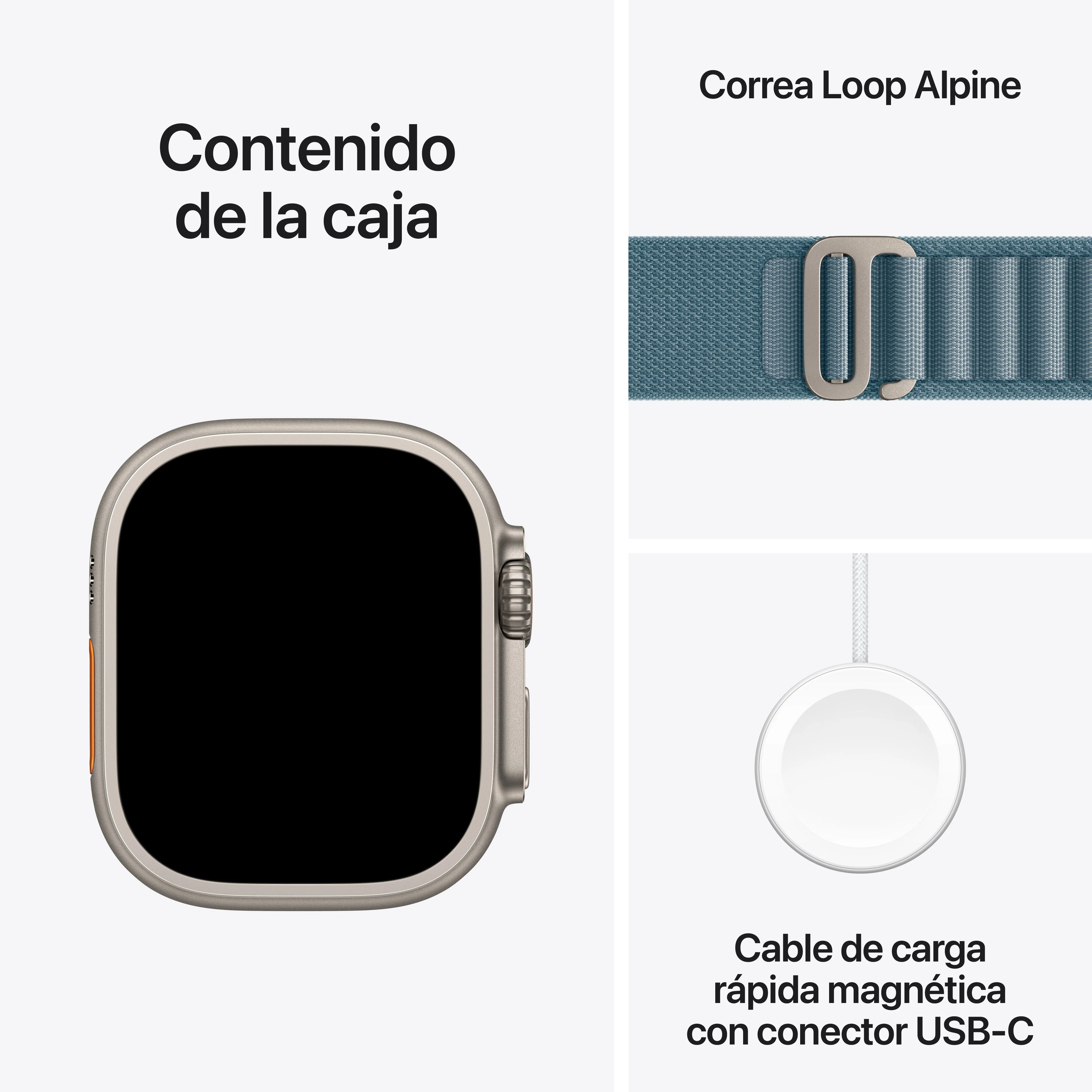 Apple Watch Ultra 3 GPS + Cellular • Caja de titanio natural de 49 mm • Correa Alpine azul claro - L - Image 8