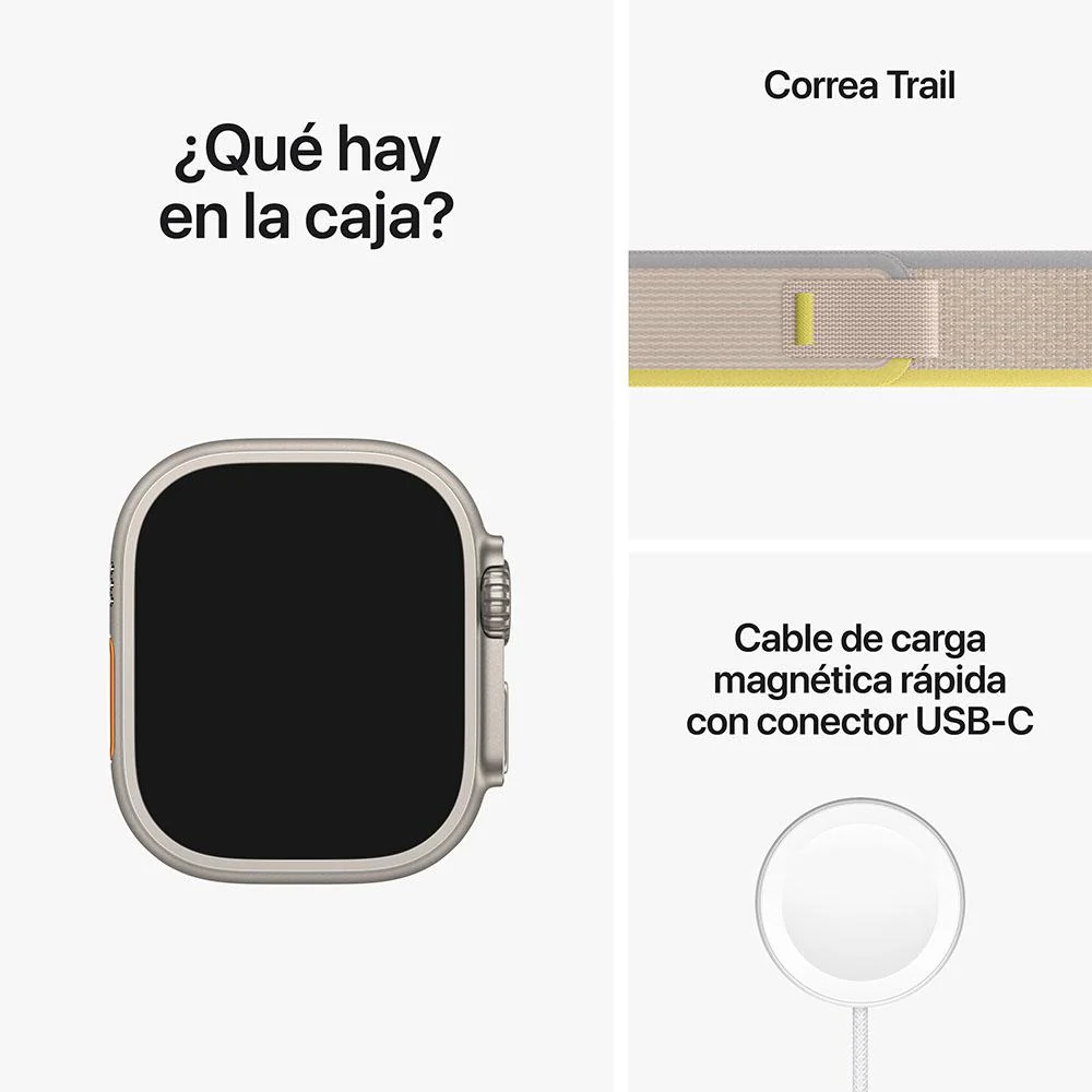 Apple Watch Ultra (GPS + Cellular) - Caja de titanio de 49 mm - Correa Loop Trail amarilla/beis - Talla S/M - Image 9