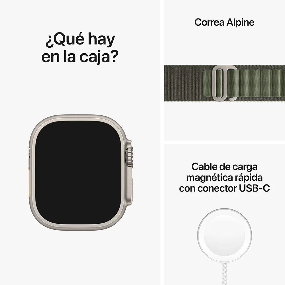 Apple Watch Ultra (GPS + Cellular) - Caja de titanio de 49 mm - Correa Loop Alpine verde - Talla M - Image 9