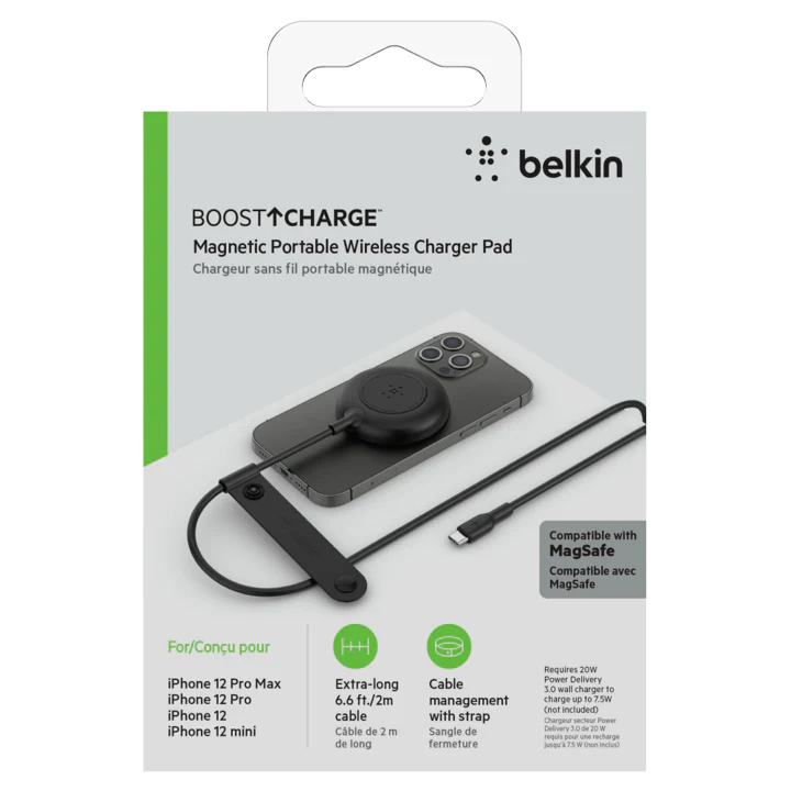 Base Magnética Belkin Compatible MagSafe Para Todos iPhone 12/13/14 - AirPods Case inalámbrico \7.5w-Negro - Image 5