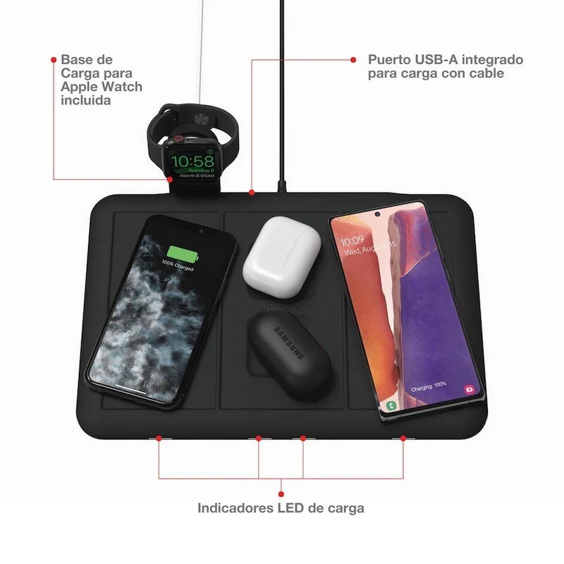 BASE DE CARGA QI MOPHIE 4 EN 1 DE 10W CARGA HASTA 4 DISPOSITIVOS - Image 3