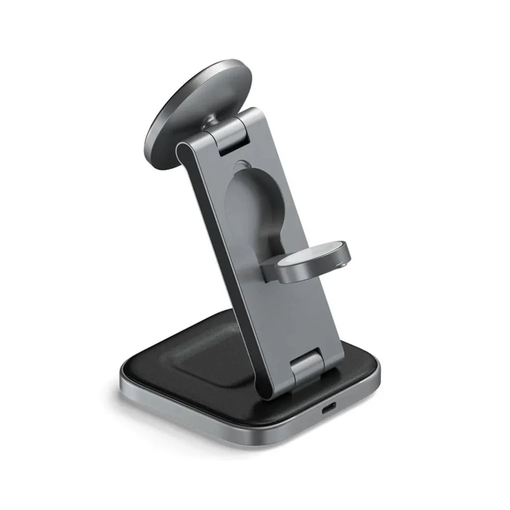 BASE DE CARGA SATECHI PLEGABLE 3 EN 1 QI2 MAGSAFE SPACE GRAY - Image 3