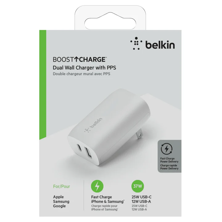 Cargador Belkin 37w - USB-C PD 25w / USB-A 12w - Blanco - Image 5