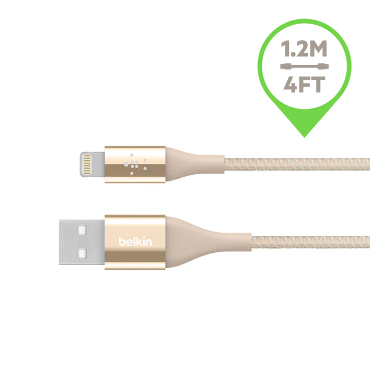Cable Belkin USB-A a Lightning - 1.2M - DuraTek Plus - Dorado - Image 3