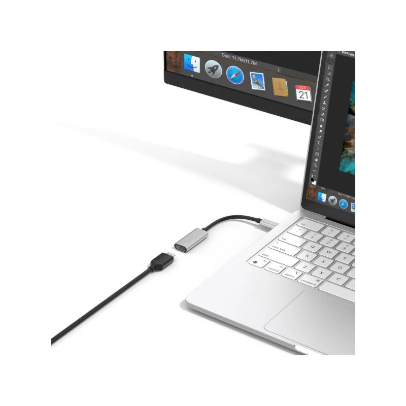 CARCASA QDOS PACK + ADAPTADOR USBC A HDMI PARA MACBOOKNEO SILVER - Image 2
