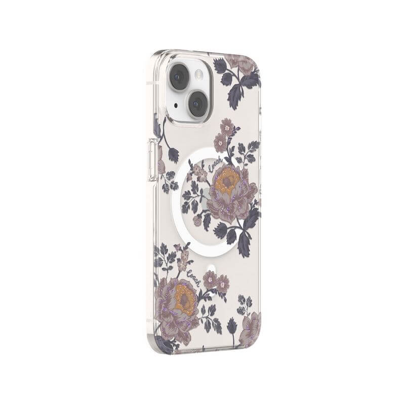 Case protectora Coach con MagSafe Para iPhone 14 - Moody Floral/Púrpura - Image 4