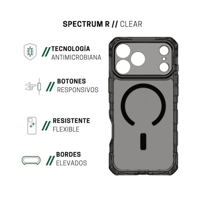 CASE ITSKINS SUPREME R CLEAR MAGSAFE IPHONE 17 PRO GRAPHITE - Image 2