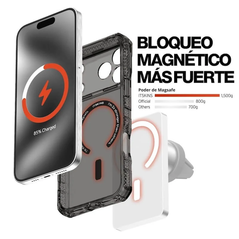 CASE ITSKINS SUPREME R CLEAR MAGSAFE IPHONE 17 PRO GRAPHITE - Image 3