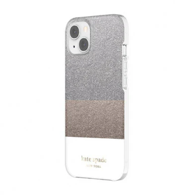 Case Kate Spade NY para iPhone 13 - Bloque Blanco/Plata/Oro/Glitter - Image 5