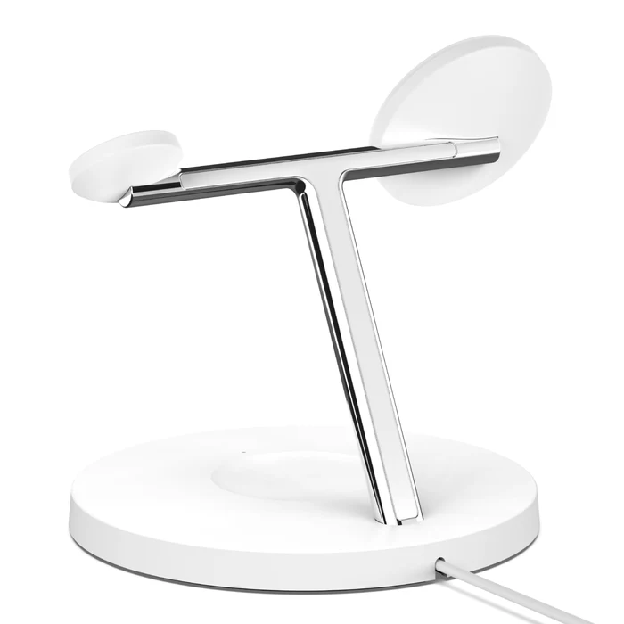 Base inalámbrica Belkin 3 en 1 compatible Con MagSafe 15W- Blanco - Image 3